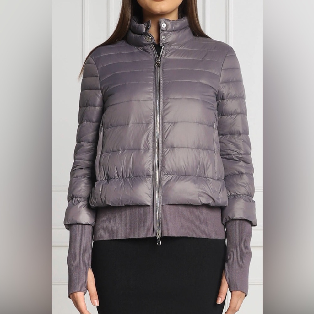 Patrizia Pepe Metallic Gray Puffer Jacket